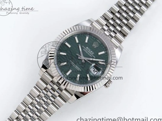 MiroTime 0518 Chic Datejust 41mm 126234 904L Steel HGF 1:1 Best Edition Green Textured Dial on SS Bracelet VR 1473